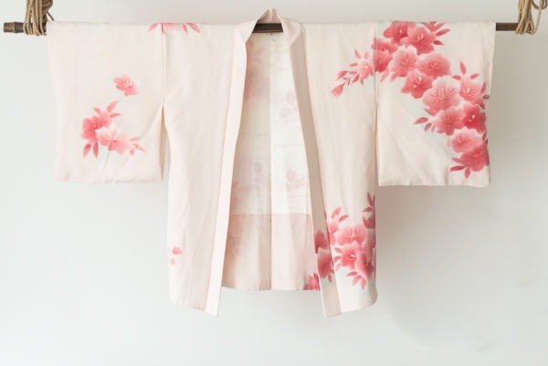 Kimono vintage haori blanc sakura