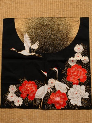 Furoshiki grues et lune dorée