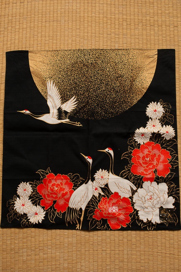 Furoshiki grues et lune dorée